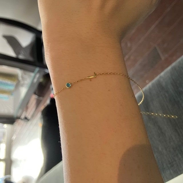 Customer photo review of Birthstone Letter Bracelet