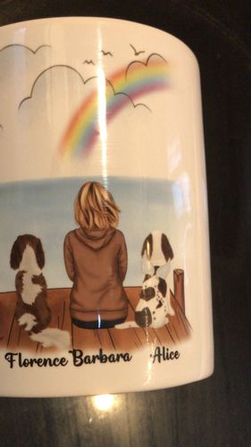 Customer photo review of Girl & Dogs - Life is better with a dog Personalised Mug