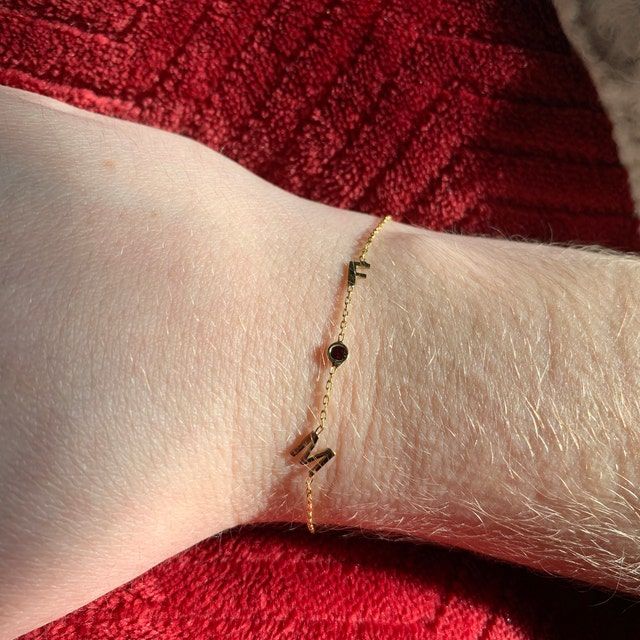 Customer photo review of Birthstone Letter Bracelet