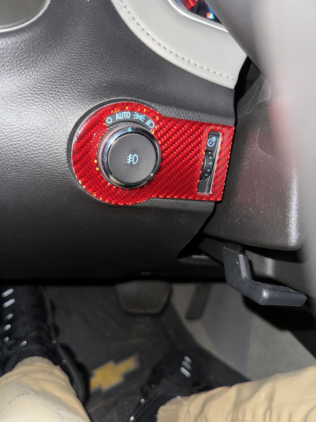 Customer photo review of Carbon Fiber Headlight Switch Button Panel Overlay for Chevrolet Camaro 2010-2015