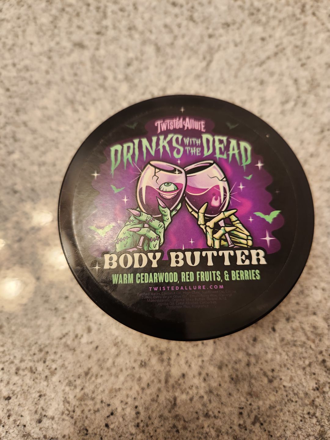 Customer photo review of Drinks with the Dead body butter (Cedarwood, red fruits & berries)