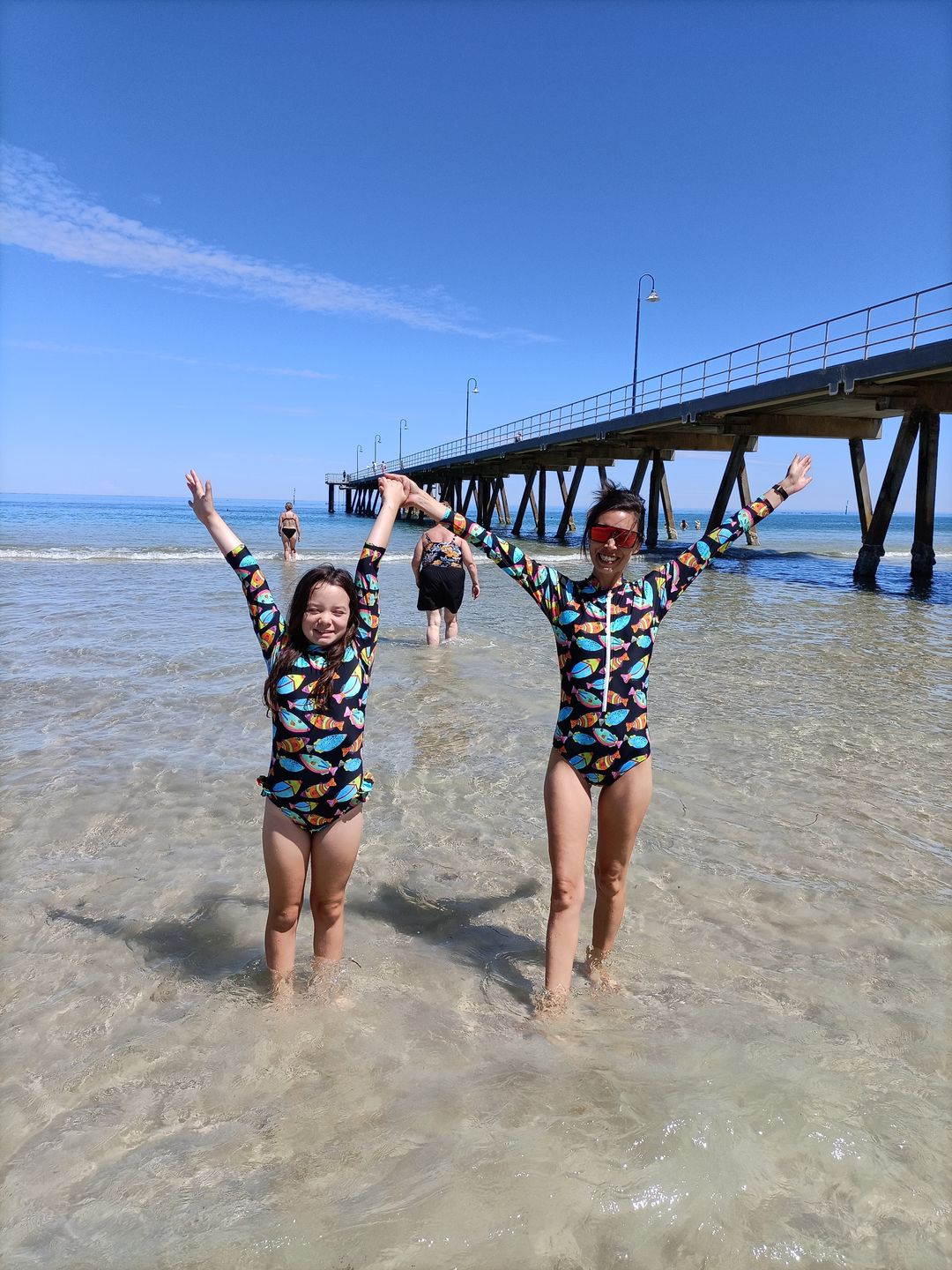 Customer photo review of Neon Fish Women's Long Sleeve Zip Swimsuit