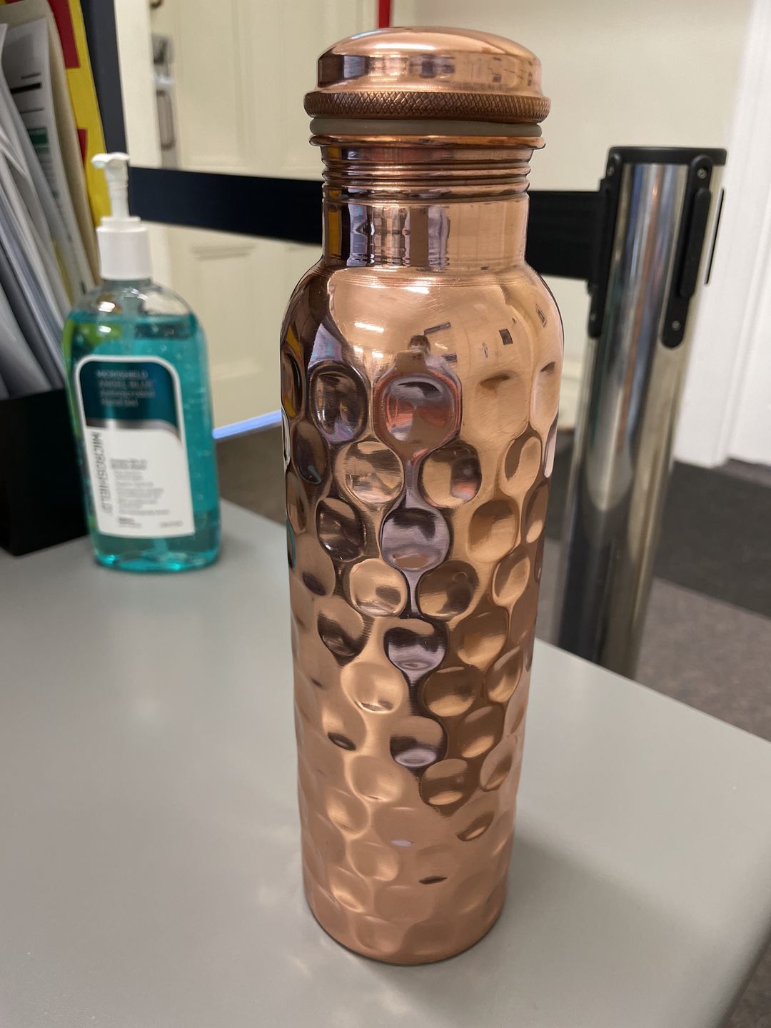 Customer photo review of Diamond Copper Water Bottle