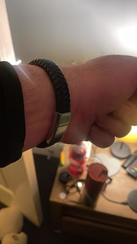 Customer photo review of Men's Personalised Message Bracelet