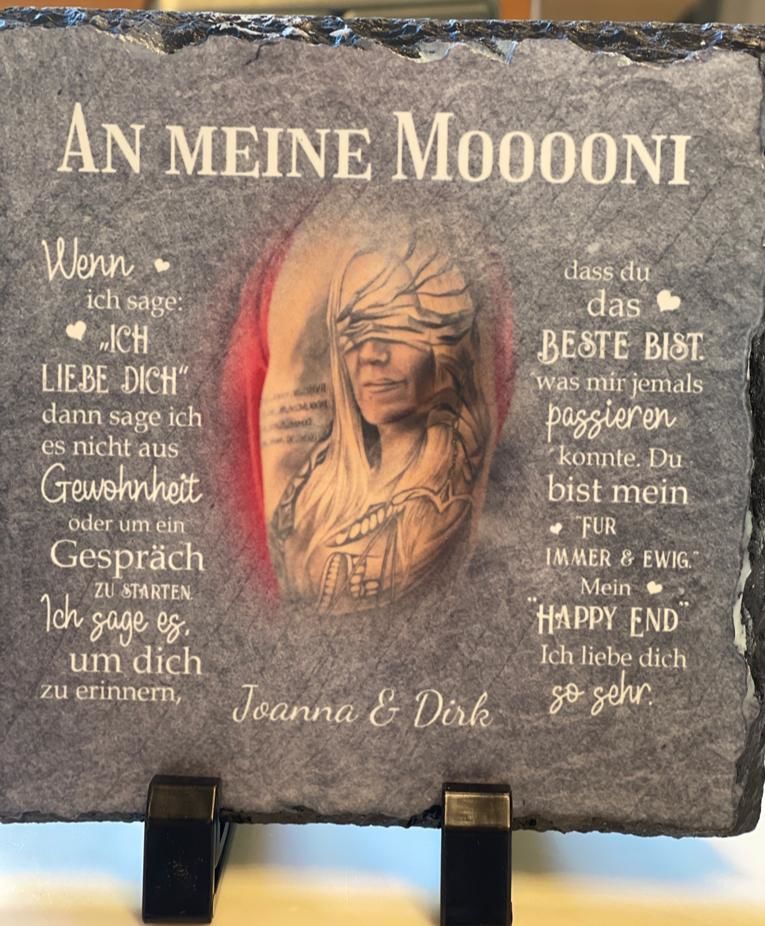Customer photo review of An meinen Schatz - Paar-Schieferplatte