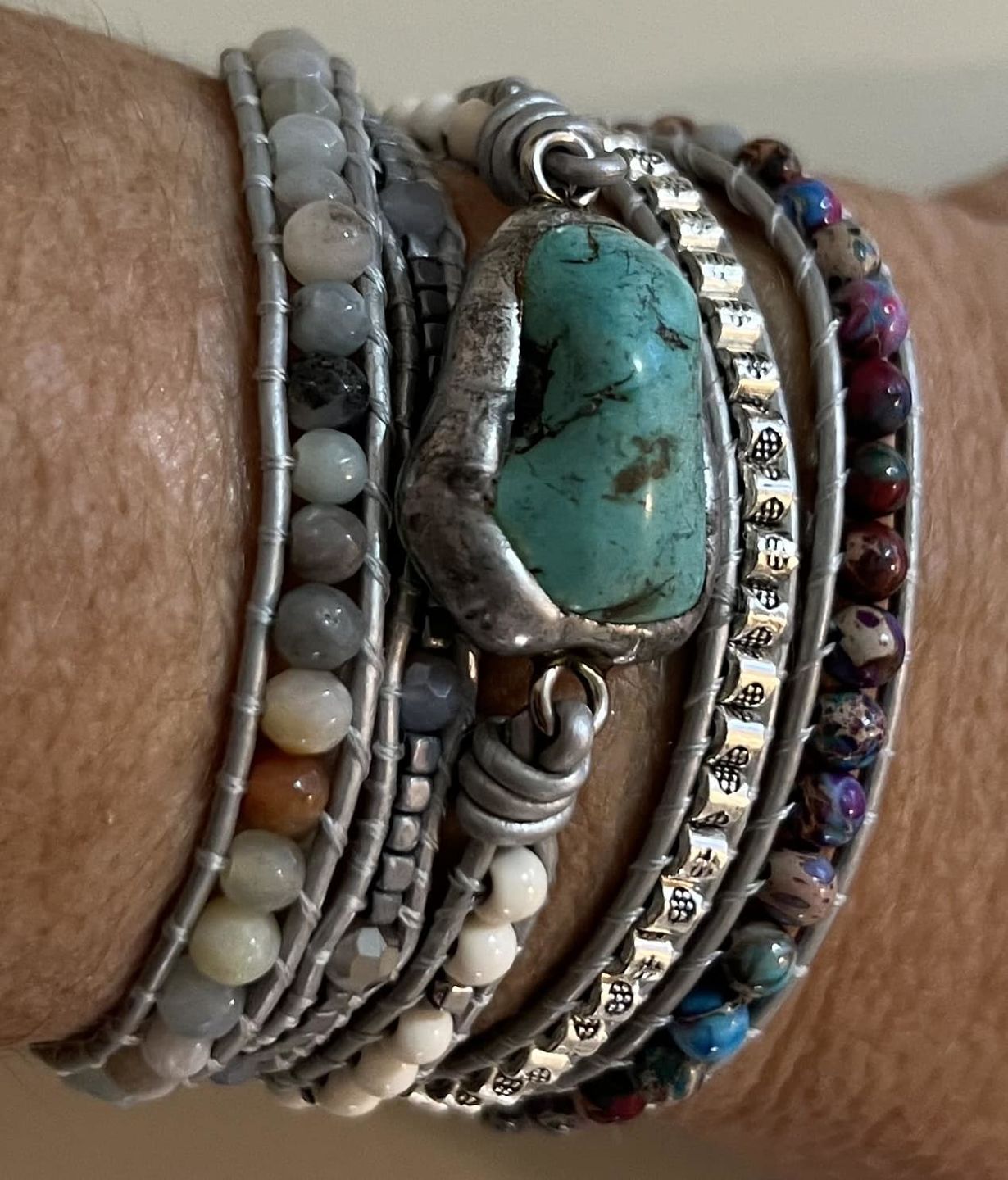Customer photo review of The Turquoise Protection Wrap Bracelet