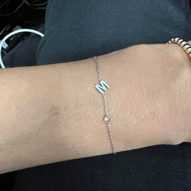 Customer photo review of Birthstone Letter Bracelet