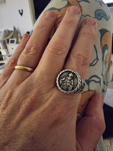 Customer photo review of St. Christopher Ring (Silver)
