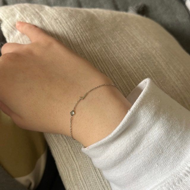 Customer photo review of Birthstone Letter Bracelet