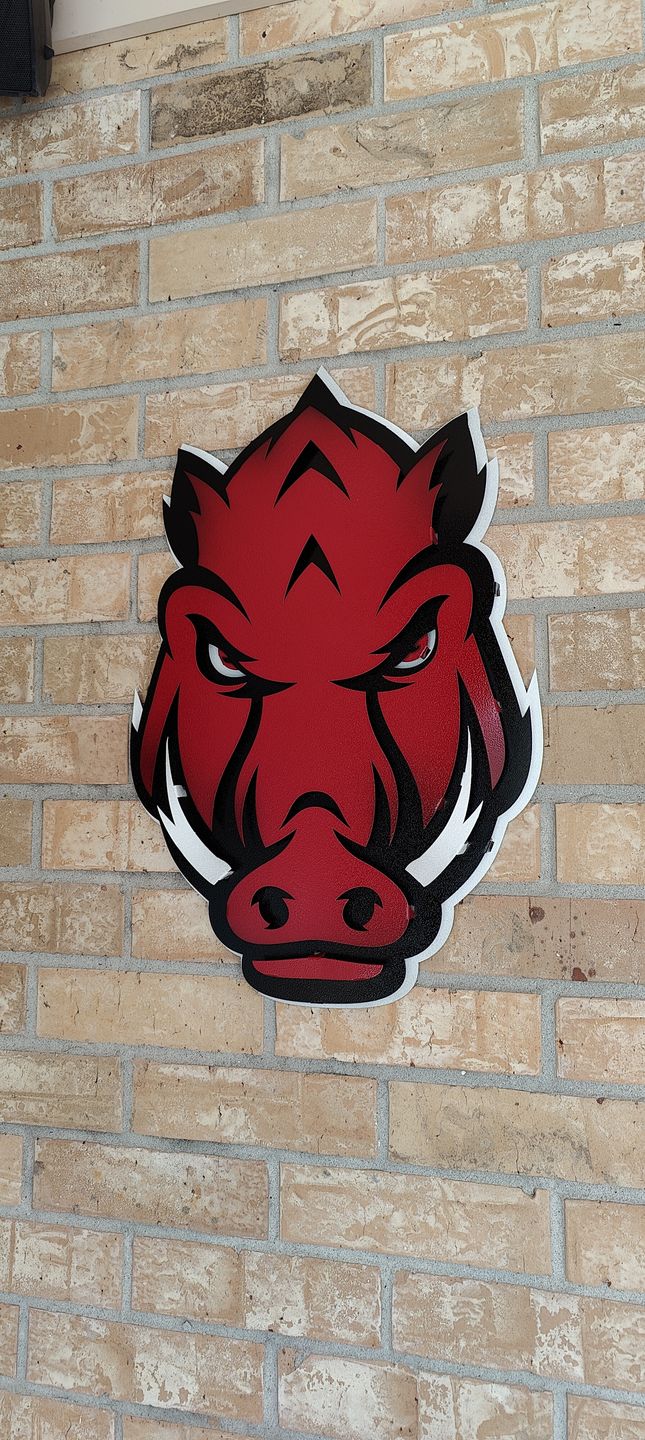 Customer photo review of Arkansas Razorbacks Mascot 3D Vintage Metal Wall Art