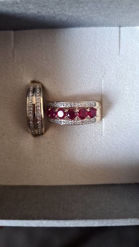 Customer photo review of Double Row Diamond Band in 9t Yellow Gold TGW 0.15ct