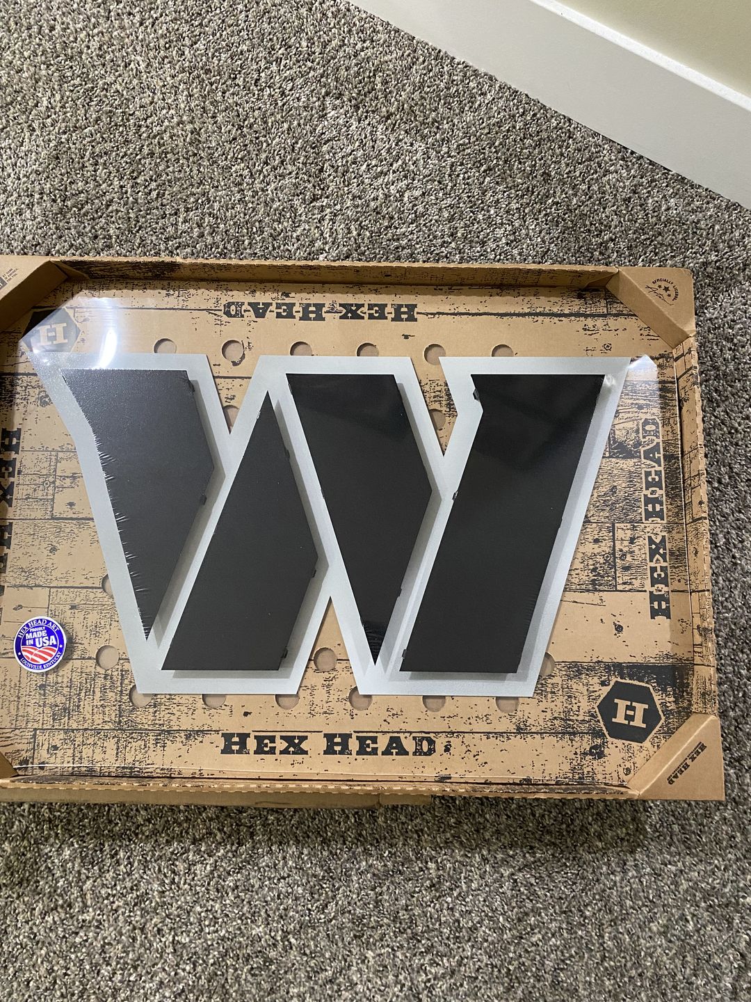 Customer photo review of MONOCHROME -  Washington Commanders "POWER W" 3D Vintage Metal Wall Art