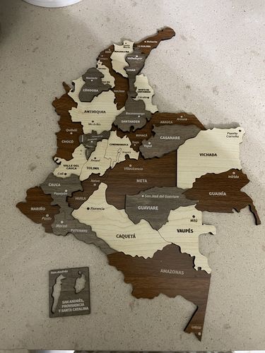 Customer photo review of 3D Wooden Multilayered Wall Map Of Colombia