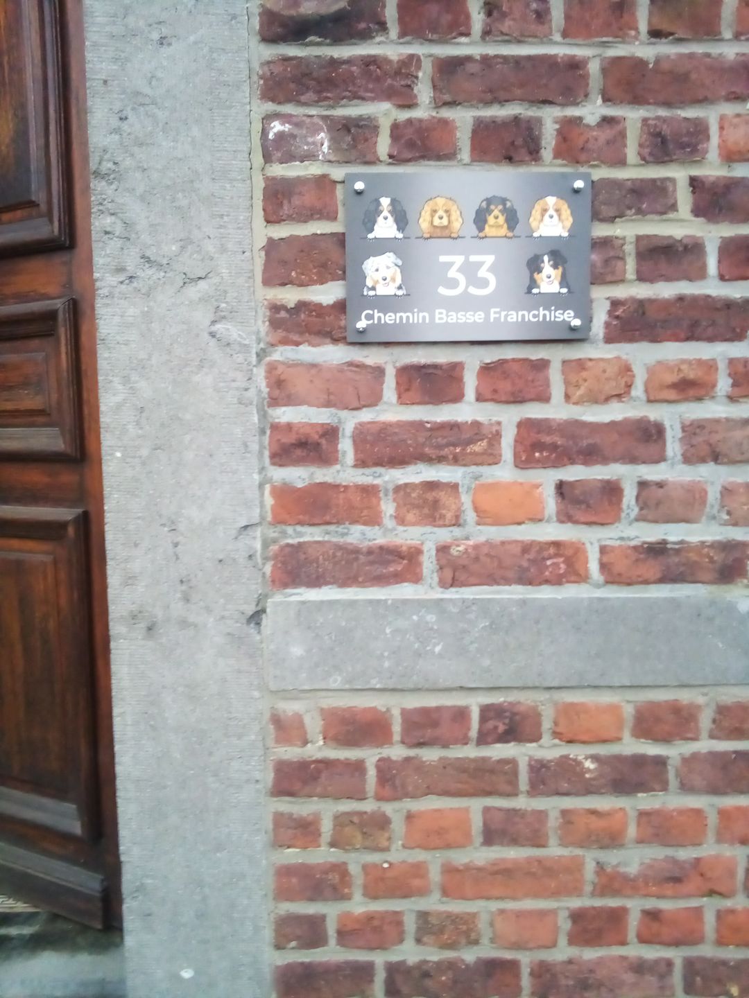 Customer photo review of Chiens curieux et numéro de maison - Plaque de porte personnalisée