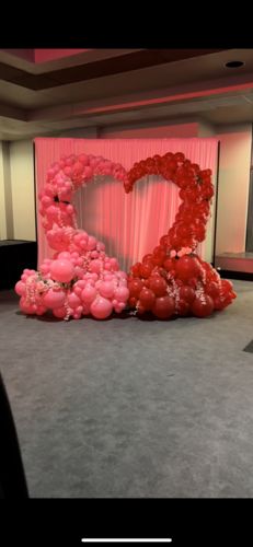 Customer photo review of 6.5ft Party & Hoop Balloon Heart Shape Loop Flower Arch Photo Booth Backdrop Stand Heart Backdrop