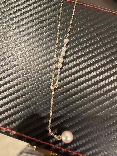 Customer photo review of Vintage Y Shape Freshwater Pearl Choker 14K Yellow Gold Necklace Style D