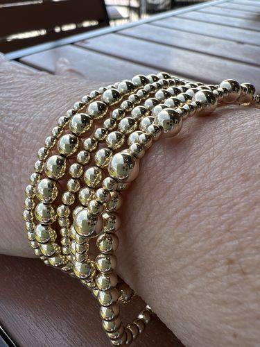 Customer photo review of initial juno four bracelet stack (3+4+4+5mm)