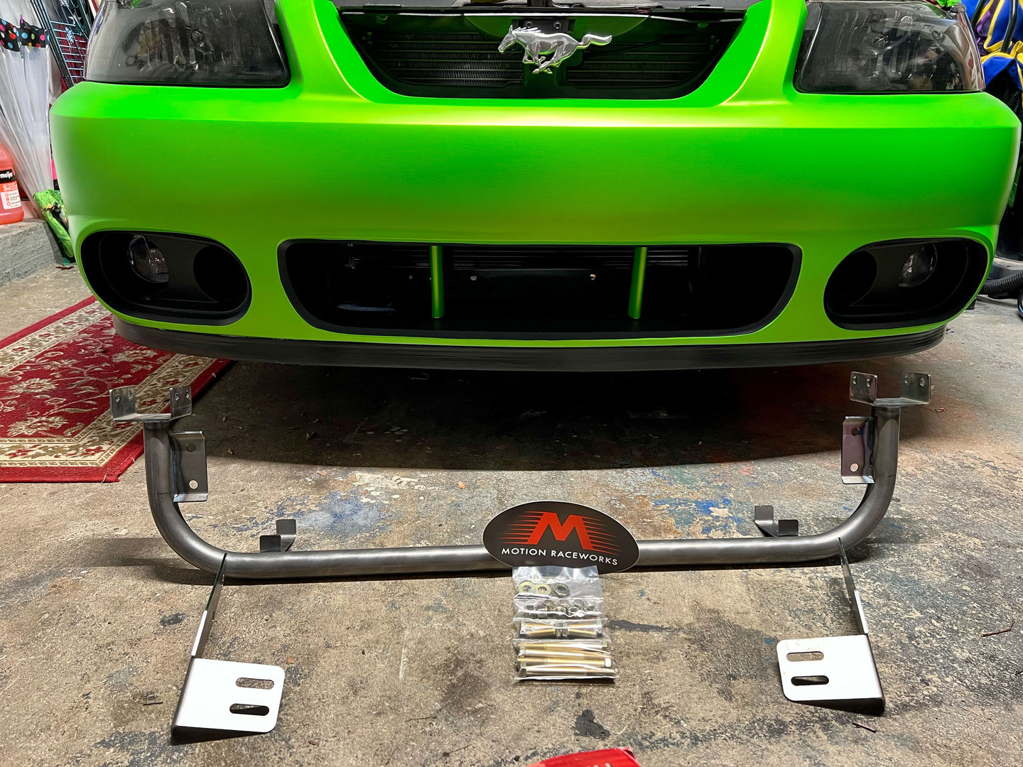 Customer photo review of 1994-04 Mustang SN95 Edge Lower Radiator Support and Intercooler Mounting System (Bolt In/Weld In)