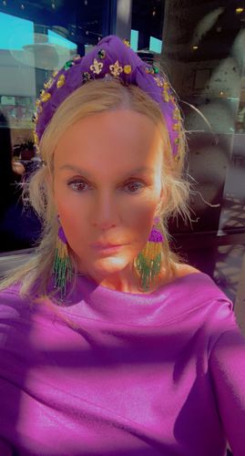 Customer photo review of ROYAL PURPLE CRYSTAL MARDI GRAS KNOTTED HEADBAND