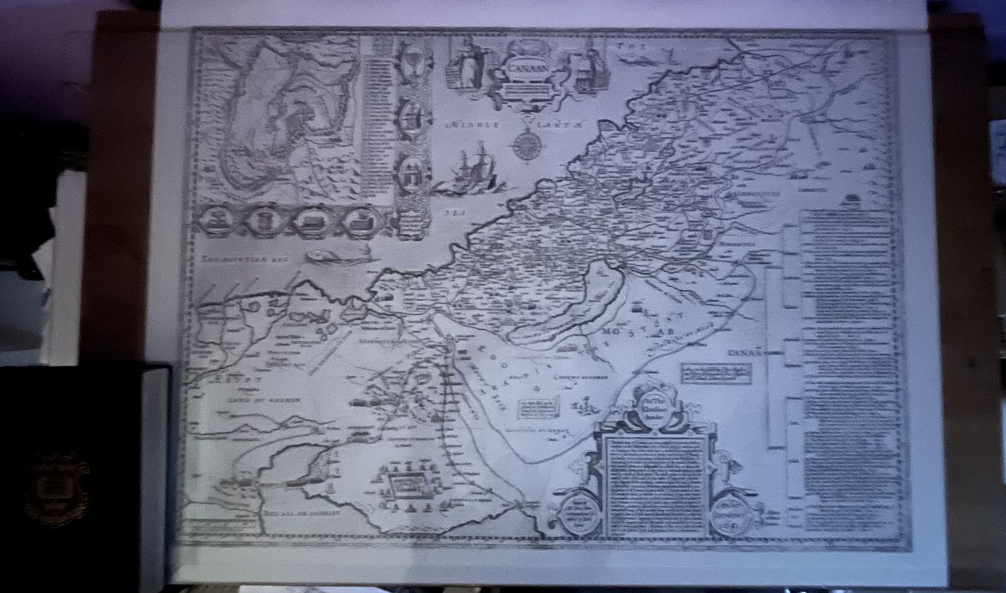 Customer photo review of Old Map of Canaan, Israel, in 1627 by John Speed - Jerusalem, Levant, Palestine, Middle East - Moses & Bible Chart