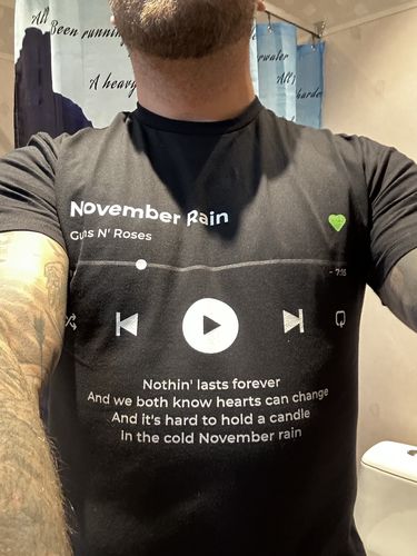 Customer photo review of Your Favorite Song T-Shirt Music Player