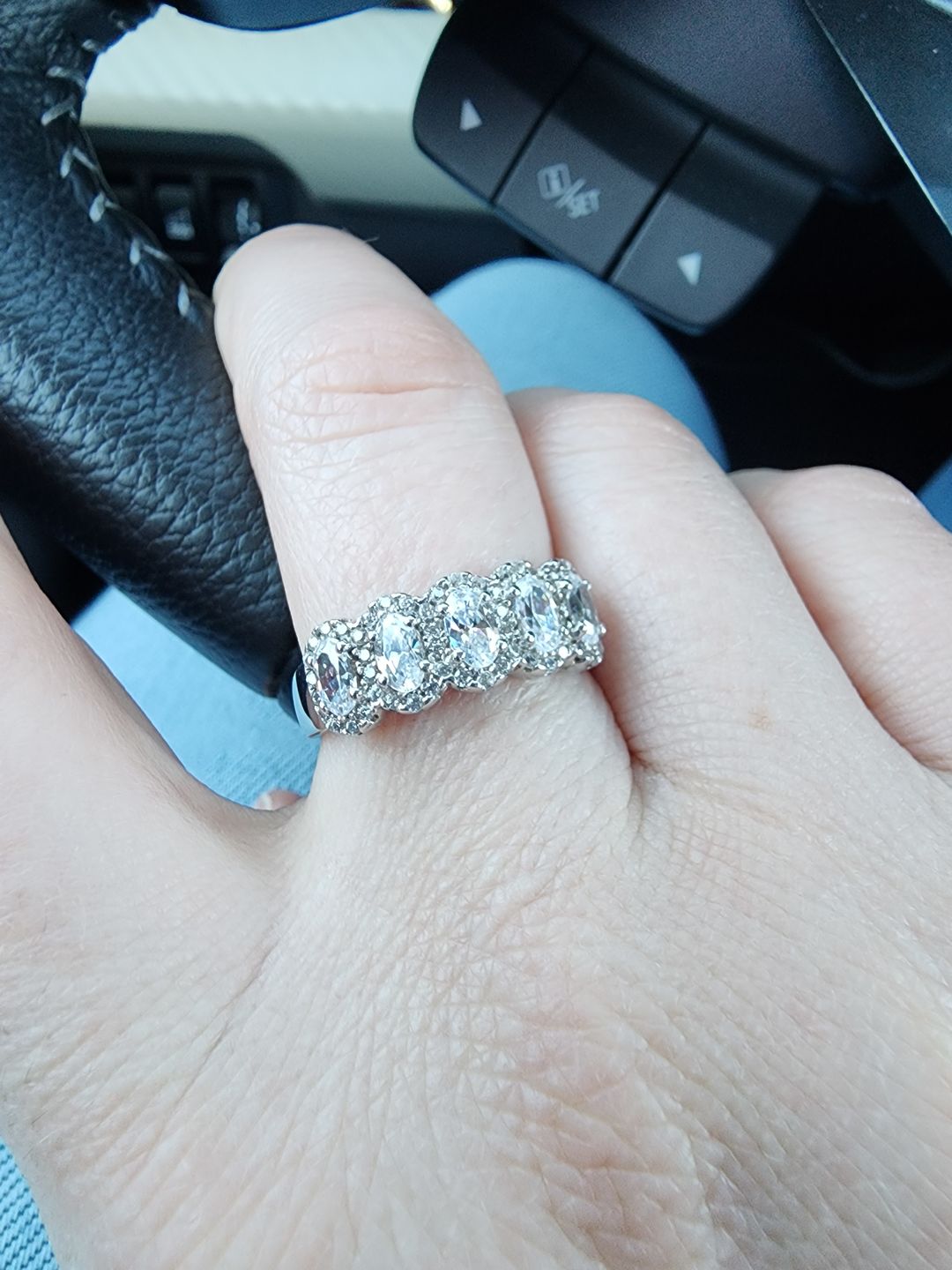 Customer photo review of 5-Stone CZ Band in Sterling Silver