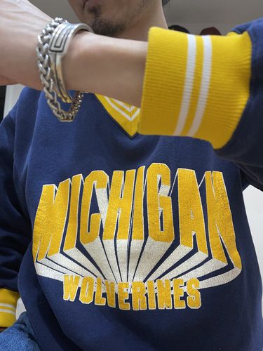 Customer photo review of Vintage University of Michigan Wolverines Sweatshirt Size Medium