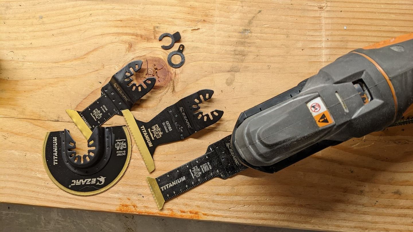 Customer photo review of Extra Long Titanium Oscillating Blade for Metal, Wood Nails, Screws Cutting, Plastic