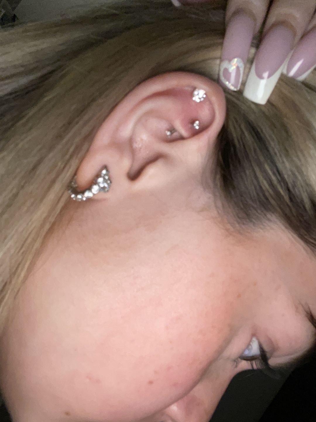 Customer photo review of Crystal Curved Barbell