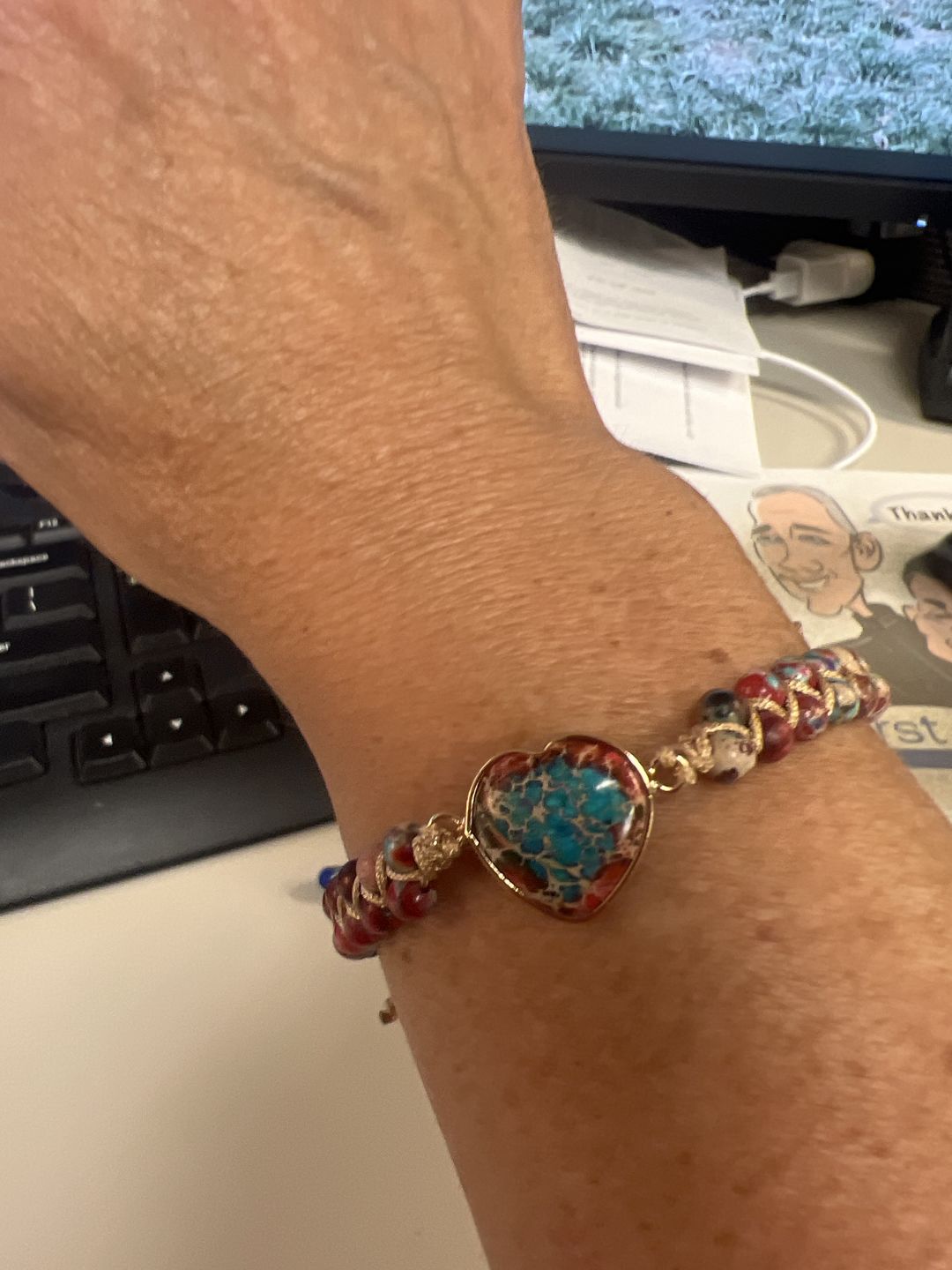 Customer photo review of Passionate Heart Jasper Bracelet