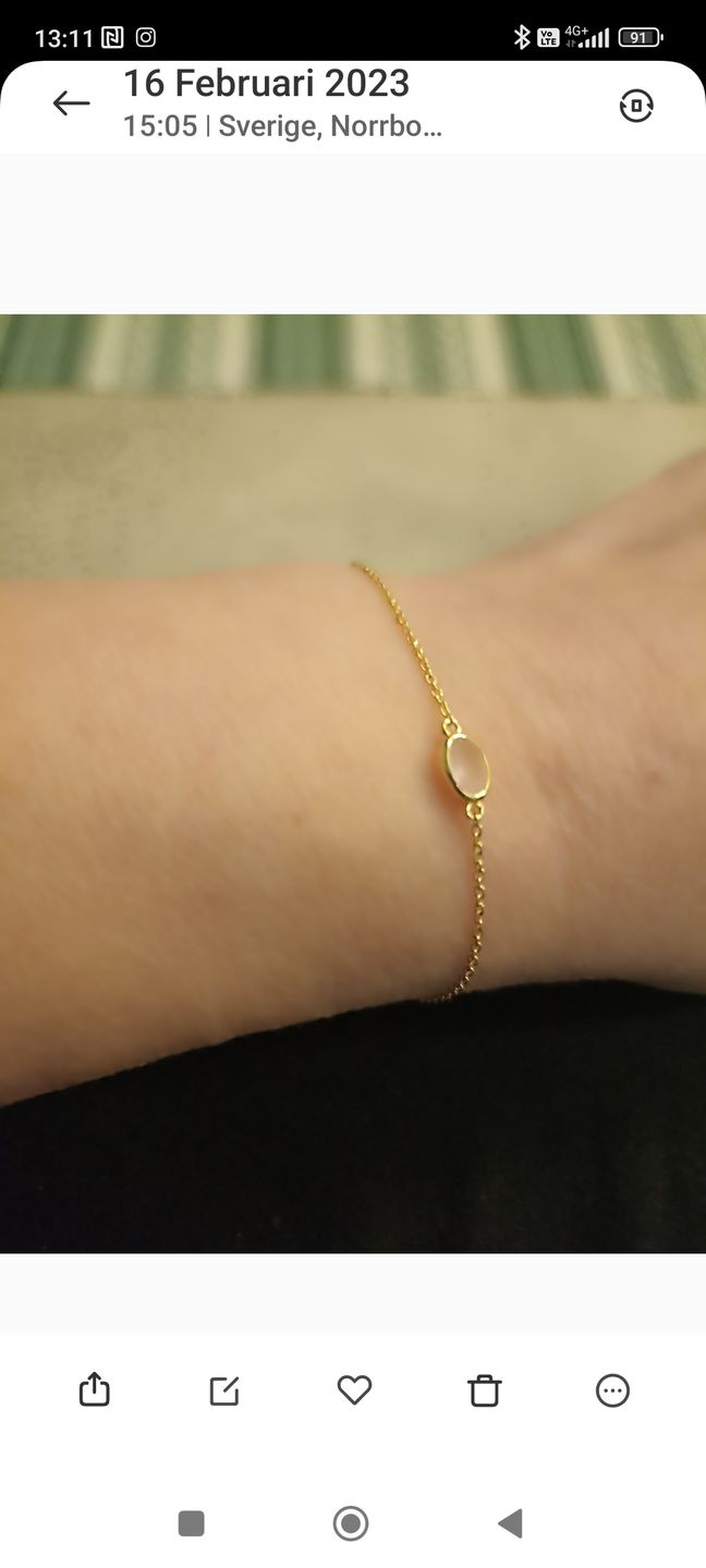Customer photo review of Armband Oktober Rosenkvarts Guld