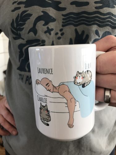 Customer photo review of Personalized Cat Dad Mug