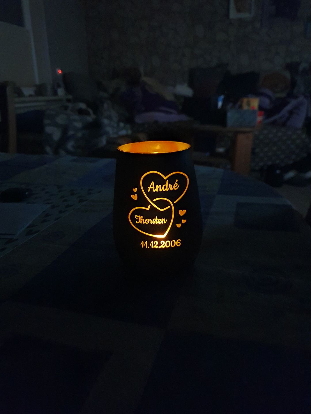 Customer photo review of Zwei Herzen - Paar-Windlicht