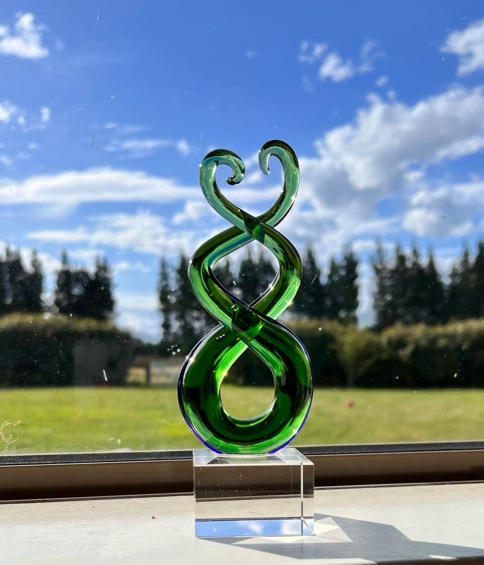 Customer photo review of Glass Maori Twist and Koru Ornament 15cm