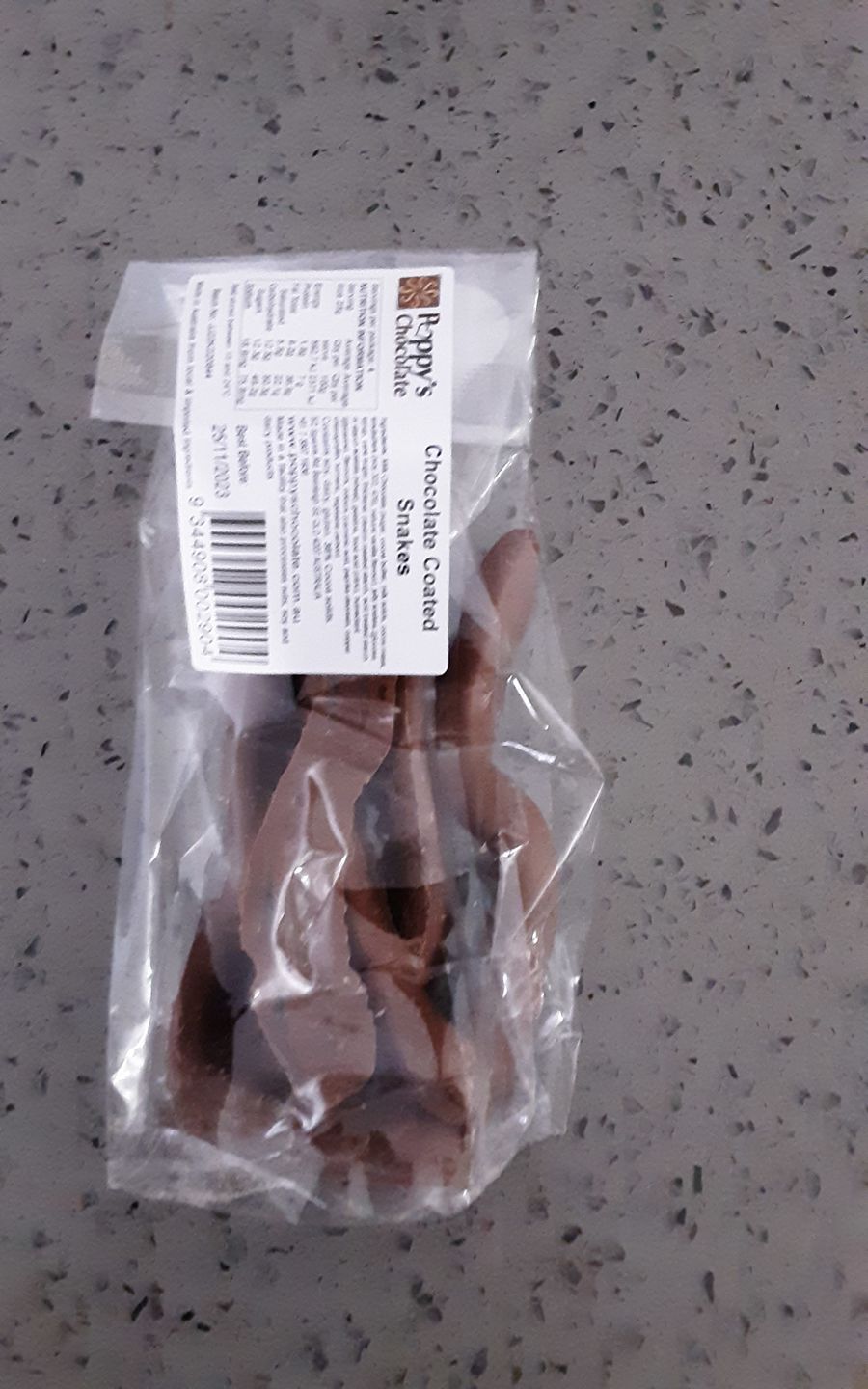 Customer photo review of Milk Chocolate Coated Snakes 100g