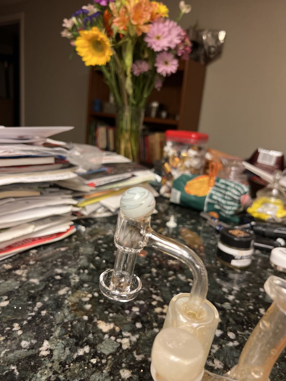 Customer photo review of HONEYSUCKLE BEVEL QUARTZ BANGER - 90° DEGREE | BL