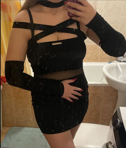 Customer photo review of 'Dead Charge' Black Alt Corset Dress