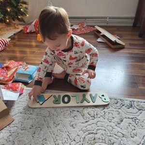 Customer photo review of Boy Dinosaur Name Puzzle