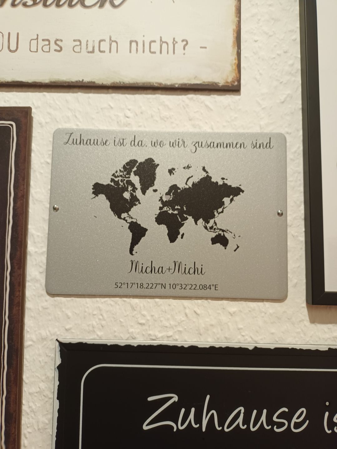 Customer photo review of Geschenk Weltkarte mit Koordinaten - personalisiert