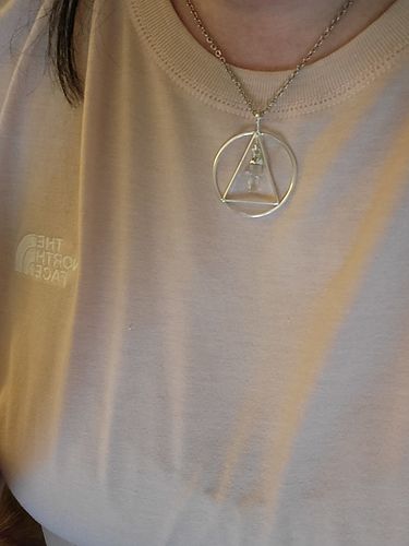 Customer photo review of Quartz Triangle Pendant- Silver