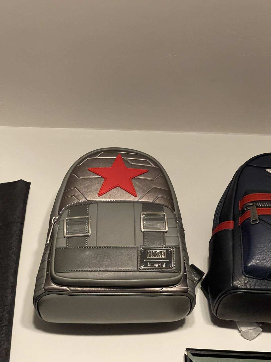 Customer photo review of Loungefly Marvel Winter Soldier Cosplay Mini Backpack