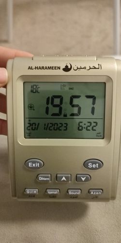 Customer photo review of Azan Clock for Muslim with Prayer Alarm Qiblah and Hijri Calendar Islamic Al Harmeen Fajr Table Time