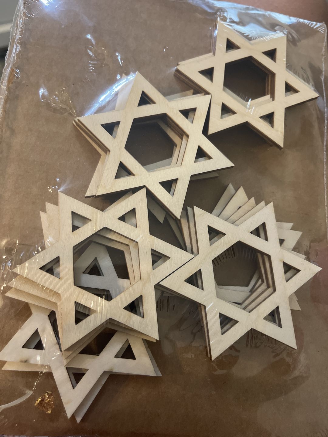 Customer photo review of Unfinished Wood Star of David Israel Shape - Hanukkah - Craft - up to 24" DIY