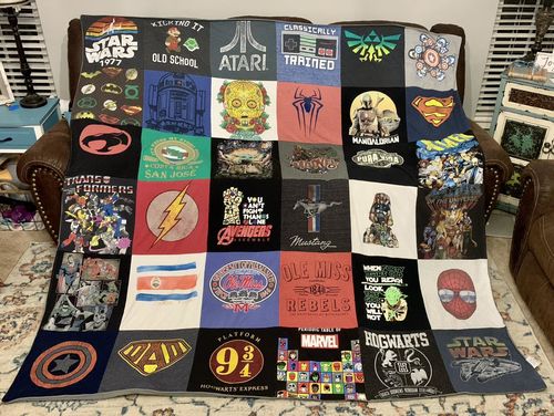 T-shirt quilt featuring san jose sharks by Will from NC