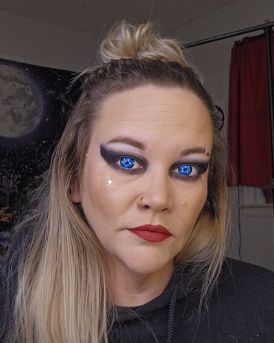Customer photo review of Meetone SC056 "WHITE WALKER" SFX Cosplay Halloween Contact Lenses