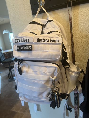 Customer photo review of Gen 3 White 45L Backpack