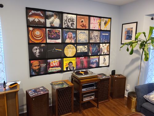 Customer photo review of 12" Vinyl Record Display Frame - LP Wall Storage