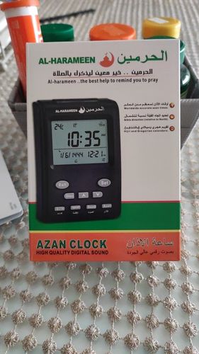 Customer photo review of Azan Clock for Muslim with Prayer Alarm Qiblah and Hijri Calendar Islamic Al Harmeen Fajr Table Time