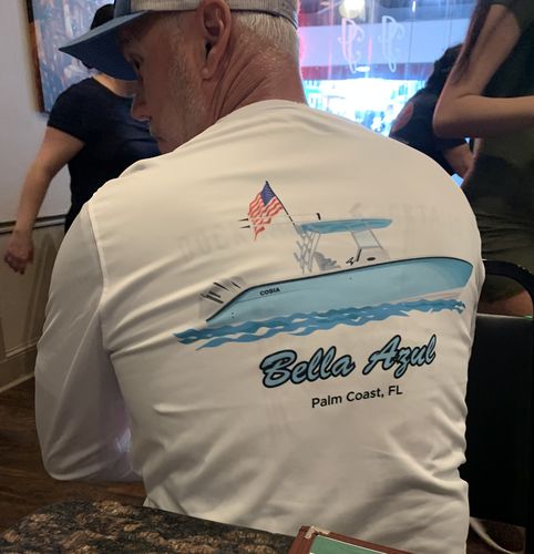 Customer photo review of Dri-Fit Custom Boat Shirts - Long Sleeve