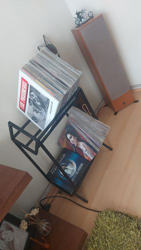 Customer photo review of Porta Vinilo Dos Niveles | LUXE METAL BLACK